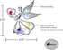 Chrome Plated Angel W/Heart Ornament Mascot Crystal Element...