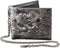 Mens Dragon Vintage Silver Grey Leather Wallet Card Holder Purse With Chain...