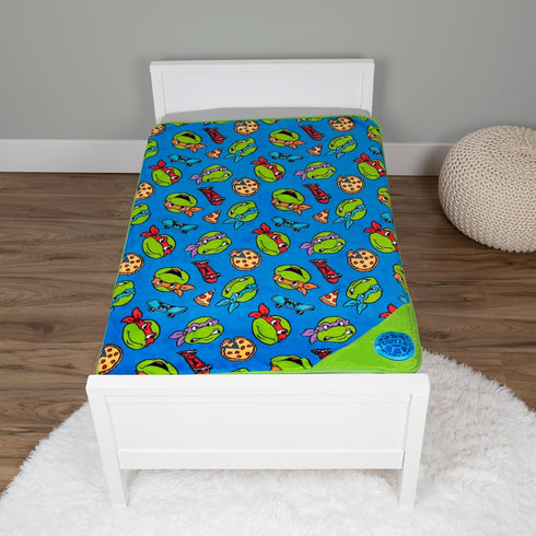 Teenage Mutant Ninja Turtles Musical Warm, Plush, Throw Blanket - Extra Cozy and Comfy for Your Toddler, Blue...