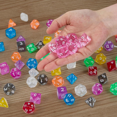 DND Dice Set?10x7 (70 Pieces) Polyhedral Dice with a Large Drawstring Bag Great for Dungeons and Dragons, Role Playing Table Game?10 Colors-1?...