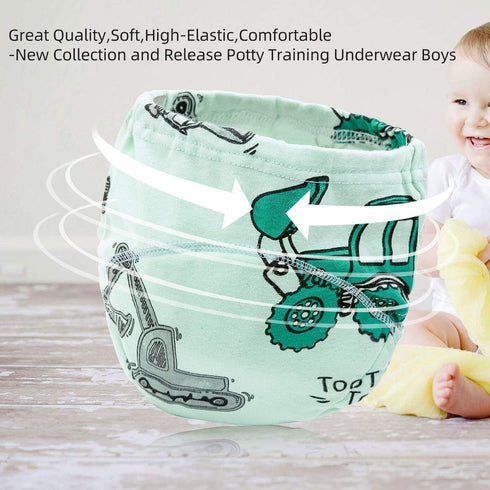 Joyo roy Soft Potty Training Pants 4 Packs Reusable Toddler Training Underwear 3T 100% Cotton Absorbent Kid Confident Potty Training Underwear for...