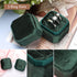 Velvet Ring Box, Octagon Velvet Jewelry Ring Box Storage 3 Slots Ring Holder Box for Proposal, Engagement, Wedding Ceremony (Green)...