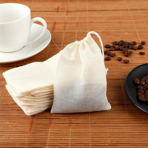 20PCS Spice Bags for Cooking Soup Herb Bags for Cooking Soup Muslin Tea Bags with Drawstring, Reusable Tea Bags for Loose Tea Bags, Coffee Bags, S...