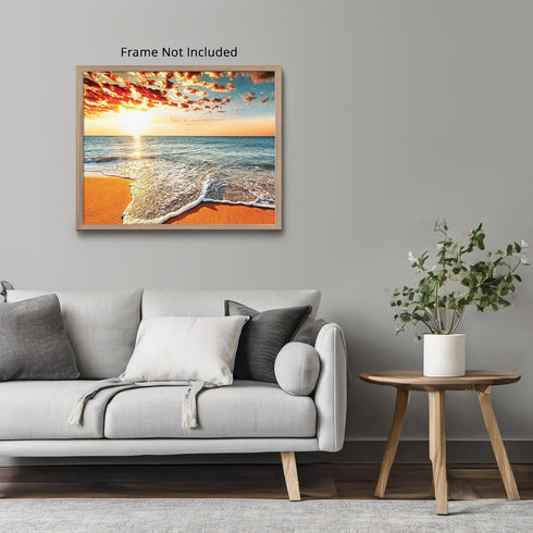 Posterizer 1 pcs-Beautiful Beach Sunrise Over The Sea-Landscape & Nature Art-Photography Art- Gift for Men Women Entrepreneur Teens-Decor for Home...