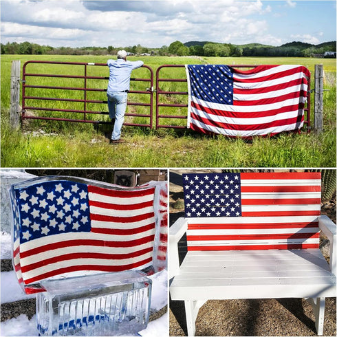 Jumbo American Flag 50 Star Stencil Template, 24.5'' x 17.5'', 3 Sizes Large Plastic Stencil Template for Painting on Wood, Fabric, Paper, Airbrus...