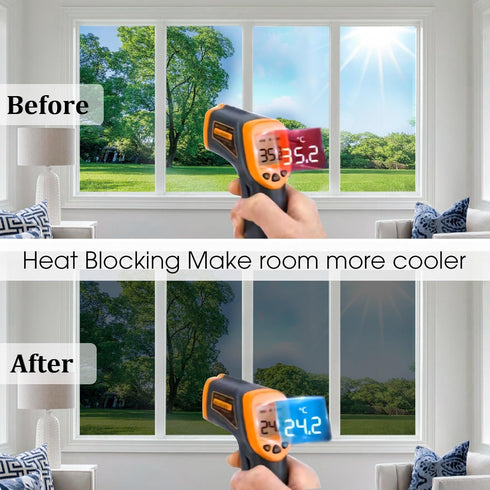 Window Tint for Home Window Privacy Film See Out Not in,Heat Block 95% UV One Way Reflective Window Film Static Cling for Door Window Home Office(...