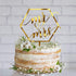 Larger Size Acrylic Mirror Gold Hexagon Elegant Handwriting Mr and Mrs Cake Toppers, Wedding, Bridal Shower, Engagement, Anniversary Monogram Cake...