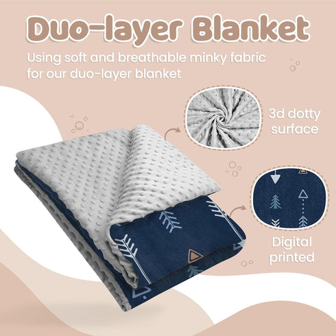 SANDJEST Baby Blanket for Boys with Double Layer Dotted Backing - Arrows Printed 30 x 40 Receiving Blankets Infant Newborn Toddler Gift for Baby S...