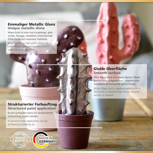 Viva Decor Maya Gold (Violet) 1.52 Fl Oz - Shiny metallic acrylic paint for creative works on wood, glass, and porcelain. Impact-resistant, smudge...