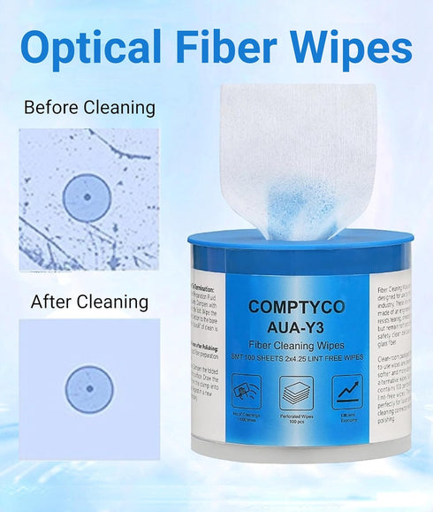 100 Pcs Optical Fiber Wipes,Clean Wipes for Fiber Optics,Dust and lint wipe cloth Optical Fiber End Cleaning Paper for industrial instrument,elect...