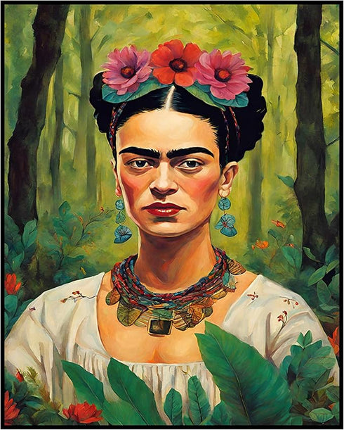Posterizer 1 pcs- Frida Kahlo inspied art-stroll in the nature-Famous Figures Art Collection-Floral Botanical Art- Living Room Bedroom Decor- unfr...