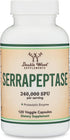 Serrapeptase 240,000 SPU Max Potency (120 Veggie Capsules) Proteolytic Enzyme for Sinus, Respiratory and Joint Health (Non-GMO, Gluten Free, Veget...