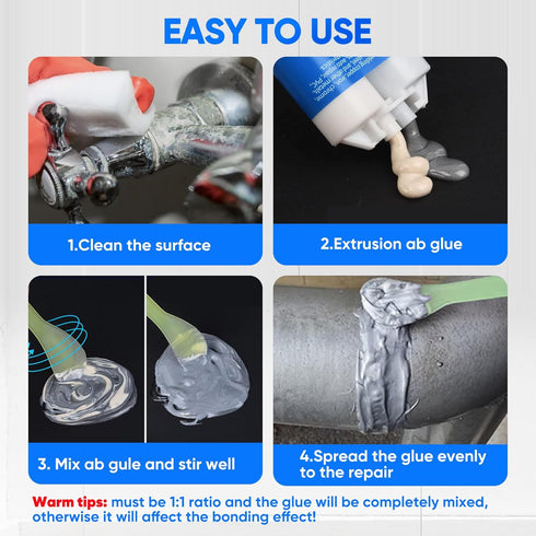 Metal Glue, 1.76oz 2 Part Liquid Metal Welding Epoxy Glue, Marine Filler Repair Putty, High-Temperature Resistant Heavy Duty ab Glue,Strongest Glu...