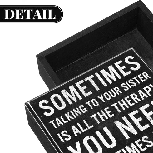 Jetec Funny Sister Gifts Sometimes Talking to Your Sister Is All the Therapy You Need Wood Sign 5.9 x 5.1 Inch Funny Plaques with Sayings Decorati...