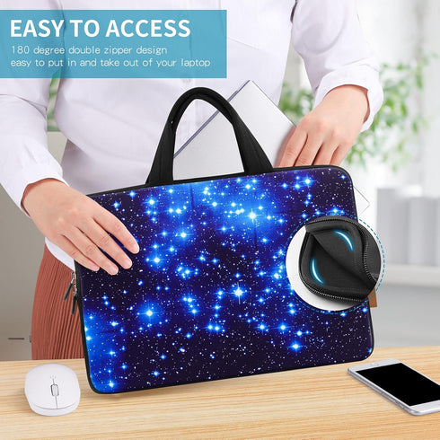 iColor Starry Ultra-Portable Neoprene Carrying Protective Case Sleeve Briefcase Pouch Bag Tote with Handle Fits 11.6 12 12.1 12.2 Inch Netbook/Lap...