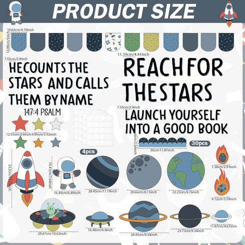 Outer Space Bulletin Board Decoration Set Galaxy Theme Bulletin Board Borders Outer Space Astronaut Paper Cutouts Space Planet Bulletin Boarder fo...