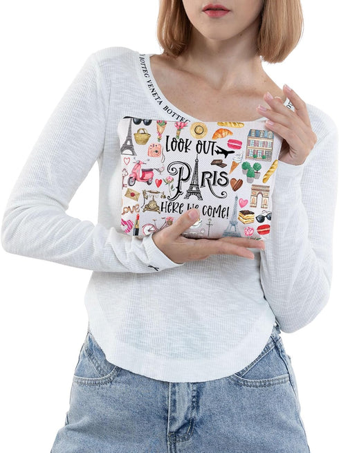Paris Themed Makeup Bag Paris Trip Gifts Paris Travel Bag Paris Toiletry Bag Paris Zipper Pouch Paris Makeup Pouch (look out paris)...
