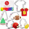 Football Cookie Cutters 5-Pc. Set Made in the USA by Ann Clark, Football, Helmet, Jersey, Beer Mug, Centerpiece Wedge...