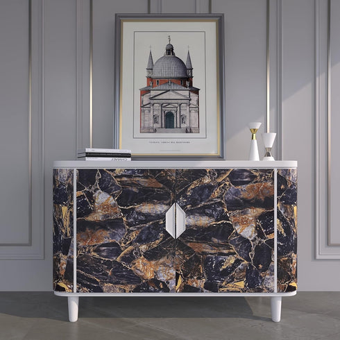 XRUIBZI Blue Marble Wallpaper 15.7'' x 78.7'' Marble Contact Paper Peel and Stick Wallpaper Vinyl Film Wallcovering Waterproof Self Adhesive Remov...