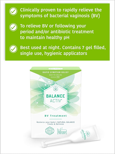 Bacterial Vaginosis Treatment - BV Balance Activ Gel - 7 Tube Box...