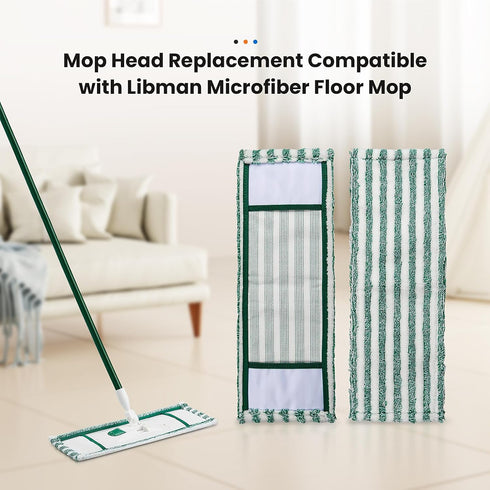 4 Pack Microfiber Mop Heads for Libman Microfiber Floor Mop, Mop Pads Refills for Libman Mop Head Replacement, Reusable & Washable Pads for Multi-...