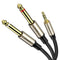 3.5mm 1/8" TRS to Dual 6.35mm 1/4" TS Mono Audio Y Splitter Cable, VIOY Stereo Aux Cord for iPhone, iPod, Computer Sound Cards, CD Players, Home S...