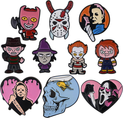 10 Pieces Cartoon Metal Brooch Women Cute Pins Backpacks Brooches for Birthday Gifts...