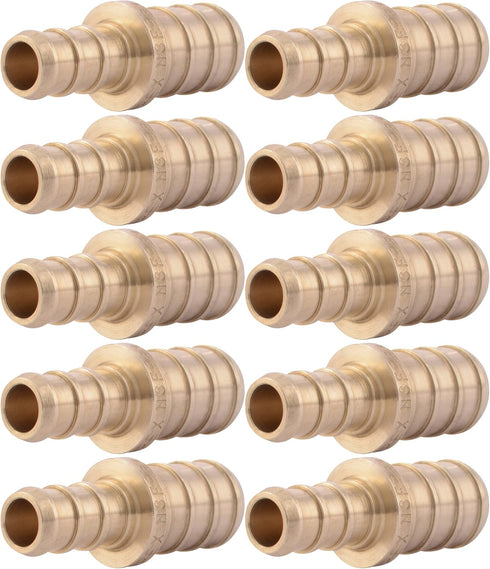 SharkBite 3/8 Inch x 1/2 Inch Crimp Reducing Coupling, Pack of 25, Brass Plumbing Fitting, PEX Pipe, PE-RT, UC009LF...