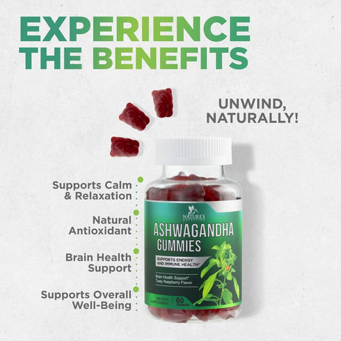 Ashwagandha Gummies for Women & Men, 3000mg Equivalent, Vegan, Plant Based, Non-GMO, Gluten-Free & Gelatin Free, Ashwagandha Supplement for Natura...