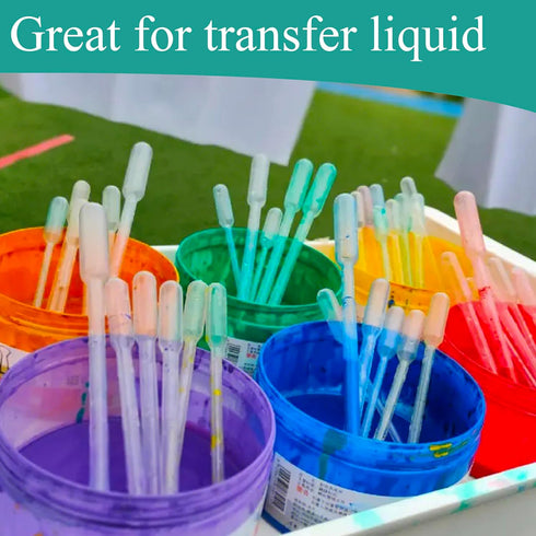 Transfer Pipettes, 100 Pack Clear Plastic Disposable Liquid Droppers, Graduated Pipetting for Laboratory Experiment (2 ML, 100)...