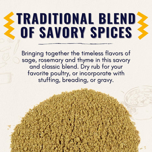 Shawhan Farms Classic Poultry Seasoning - Naturally Gluten-Free - Non-GMO - Perfect Blend for Chicken, Turkey, Stuffing, Dressing - 2.25 Ounce Bot...