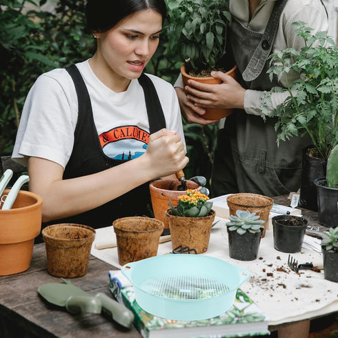 Rock Garden Sieve Soil Sifter: Round Gardening Soil Sieve Garden Sand Sieve Gardening Tool Accessories for Small Gravel Soil Sand...