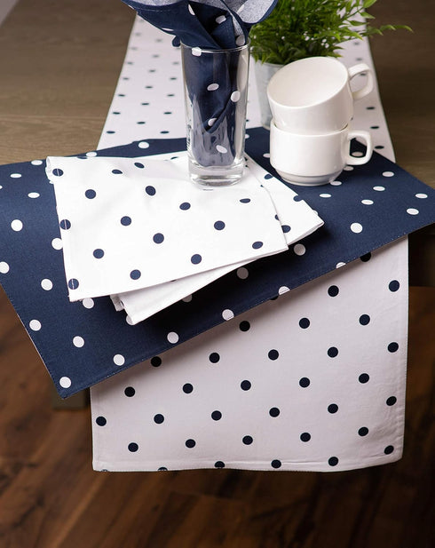 DII Polka Dot Kitchen Collection, Table Runner, 14x72, Black/White Reversible...