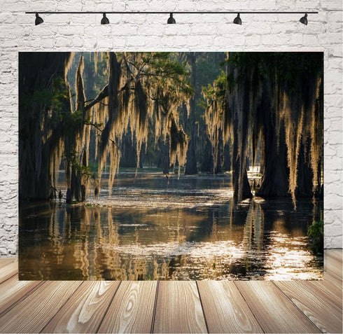 7x5ft Swamp Landscape Water Jungle Trees Woodland Forest Rainforest Backdrop Party Photography Studio Background...