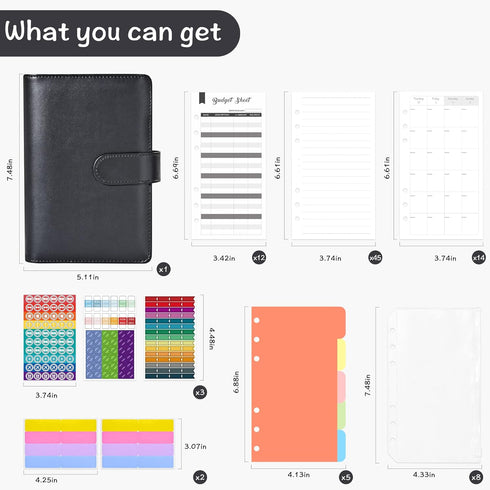 Budget Binder Set, Money Saving Binder with Spending Budget Sheet and Money envelopes for Cash, A6 Budget Binder for Budget Planner and Saving, Ma...