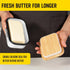 White Butter Dish with Lid for Countertop & Refrigerator - Unbreakable Metal Butter Keeper, Large Butter Container for Fridge, Butter Holder, Butt...