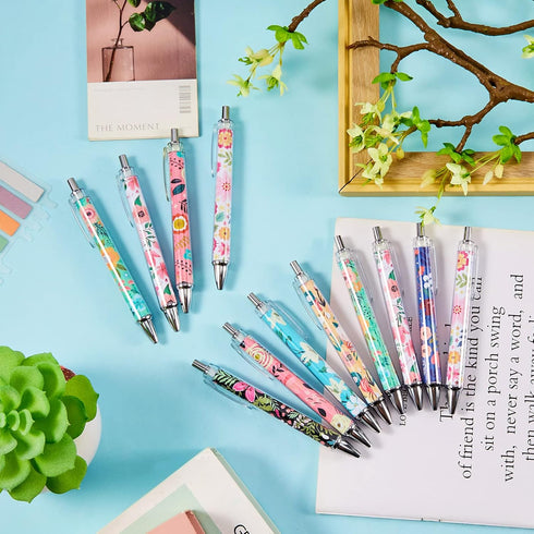 8 Pcs Ballpoint Pens for Women and Girls 1.00 mm Cute Writing Pens Black Ink Fancy Pens Fine Point Smooth Writing Pens for Journaling, Aesthetic S...