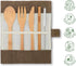 Bamboo Cutlery Set | Travel Cutlery Set | Eco Friendly Flatware Set | Knife, Fork, Spoon and Straw| Wooden Cutlery Set | Camping Cutlery Set with ...