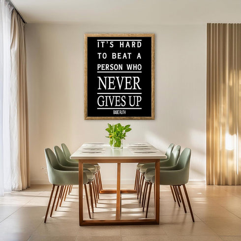 Posterizer 1 pcs-Babe Ruth-Its Hard To Beat A Person Who Never Gives Up-Sports & Hobby Art-Motivational & Inspirational Art-Gifts for sports fans-...