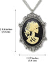 Gothic Lolita Skull Cameo in Pewter Frame Pendant Necklace...