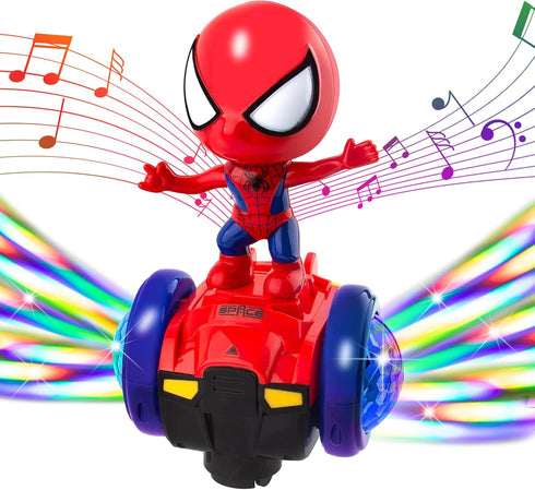 Musical Dancing Robot Toys for Kids 3-5 Years Old, Spiderman Toys for Boys 4-6 Years Old, Car Toys with Flashing Light and Music, Kids Toys for Ag...