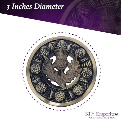 Kilt Brooch Pin 3" Pewter...