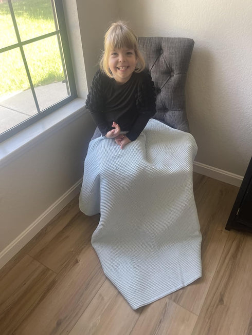 Soft & Cozy Baby Waffle Blanket Nursery Blankets for Boys Girls Swaddle Neutral Lightweight Baby and Toddler Throw Blanket(Blue)...