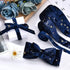 BENECREAT 6.6 Yards 3 Sizes Velvet Ribbons with Star Pattern Drak Blue Double Faced Velvet Ribbon for Sewing Craft, Mother's Day Festival Gift Pac...