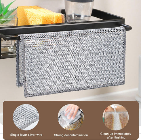 22 Pcs Wire Dishcloth Powerful Cleaning Double-Layer Steel Wire Cleaning Cloth Non Scratch Wire Dishcloth Rag for Cookware, Dishes,Sinks, Stove To...