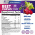 Beet Chews - Soft Beet Root Chewables with Grape Seed Extract Supports Heart Health & Energy with Powerful Antioxidants - Beetroot Nitric Oxide Su...