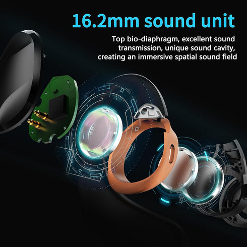 Open Ear Headphones LK08 2024 Version, Air Conduction Headphones Bluetooth 5.3 Touch Control Wireless Earbuds, Up to 70 Hours Playtime Earphones w...