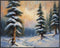 Posterizer 1 pcs-snowy jungle in winter in oil painting style-10-Landscape & Nature Art-Living Room Bedroom Decor- unframed wall art...