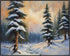 Posterizer 1 pcs-snowy jungle in winter in oil painting style-10-Landscape & Nature Art-Living Room Bedroom Decor- unframed wall art...