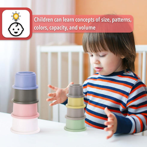 Mr. Pen- 8 Pcs, Baby Stacking Toys/Cups, Nesting Cups, Stackable Cups for Baby and Toddler...